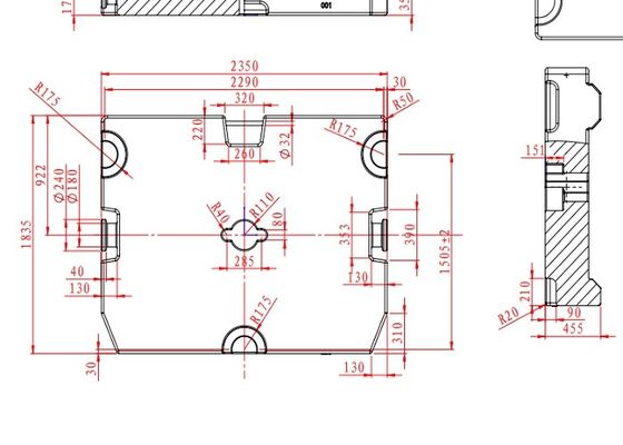 Guindaste 10 Ton Cast Iron Counterweight do revestimento da primeira demão